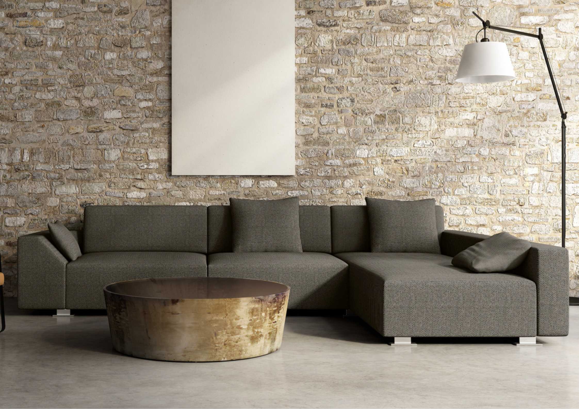 Grafitowy narożnik w stylu loft